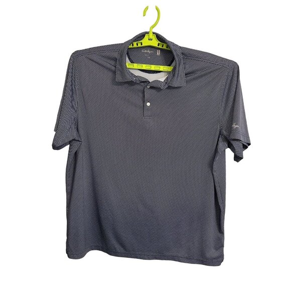 Walter Hagen 11 Majors Men's Golf Polo Shirt SZ XXL Navy Blue Small White Stripe - Picture 1 of 10